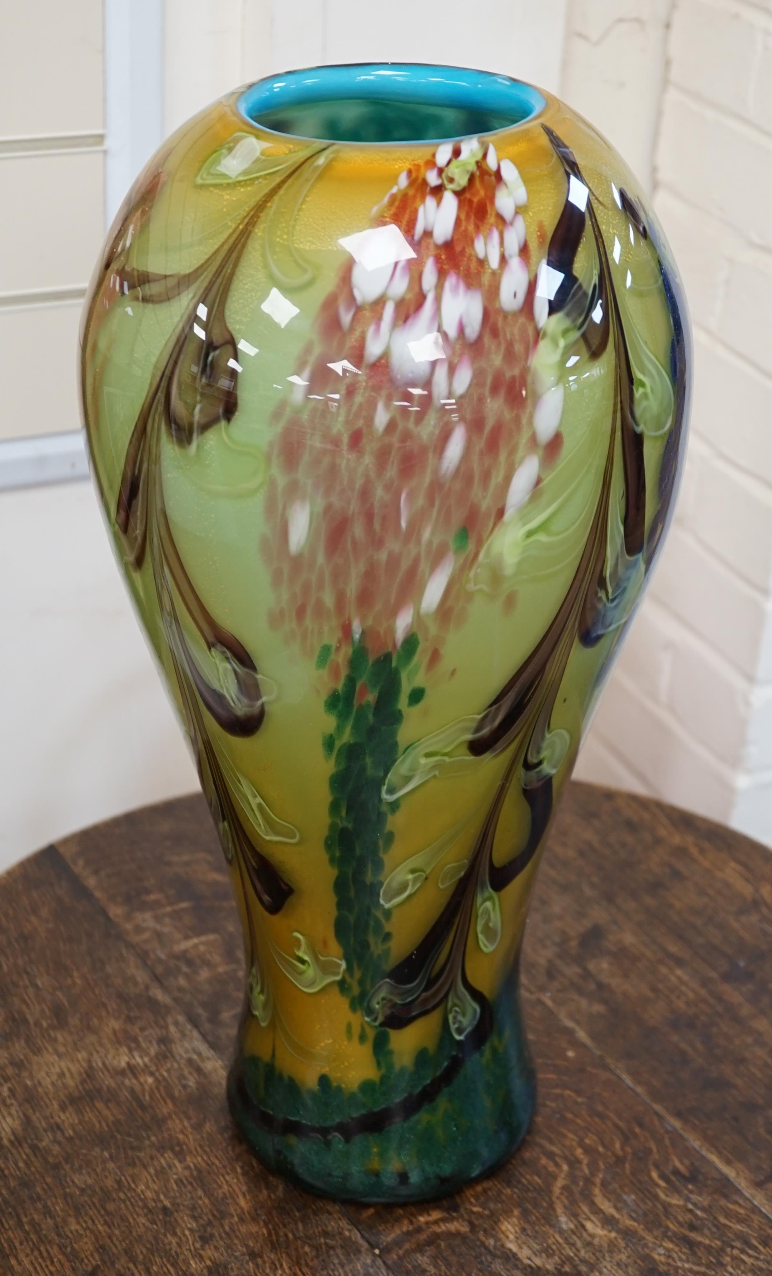 A large Studio art glass baluster vase, 52cm high. Condition - good